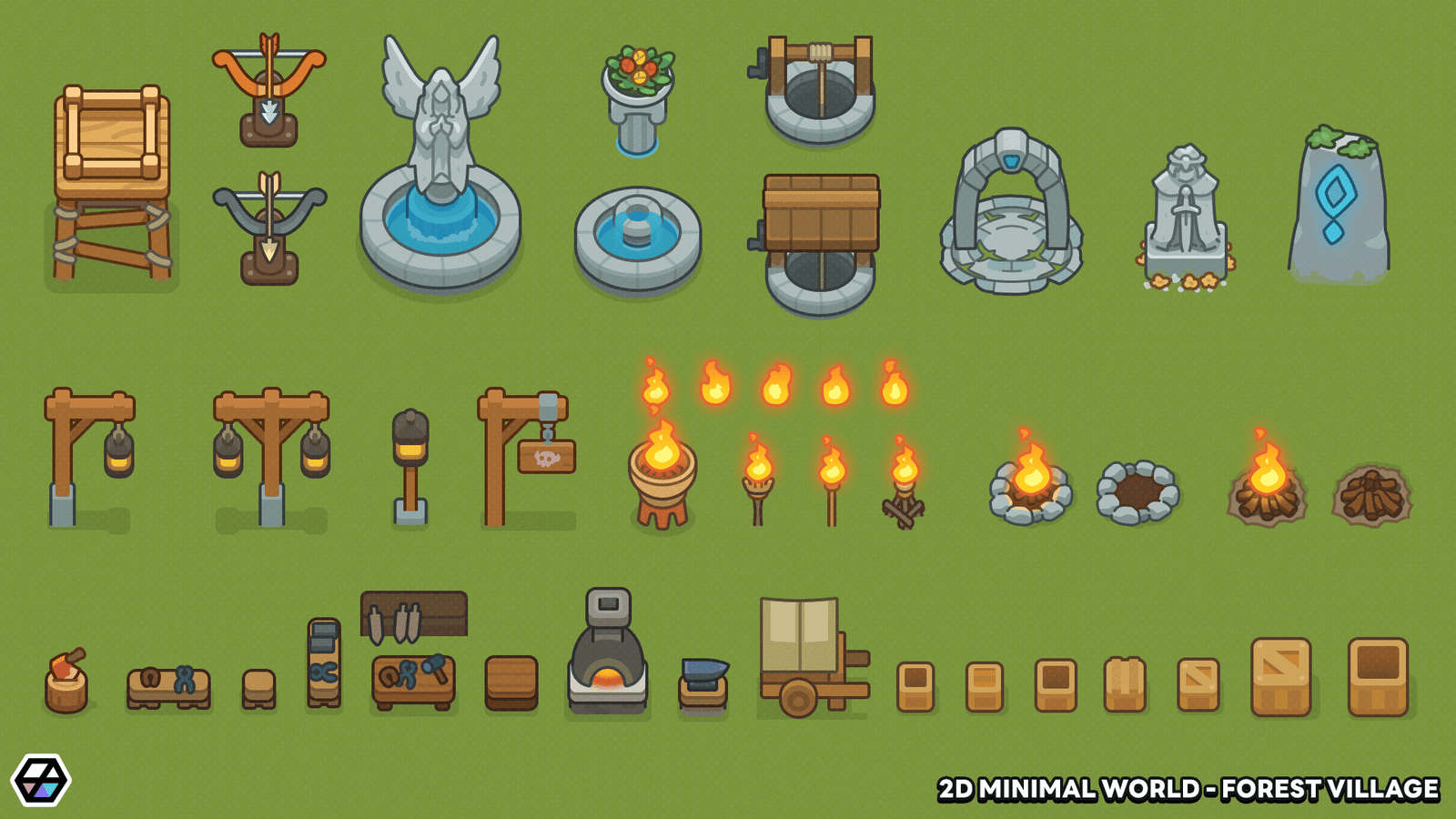 2D Minimal World - Forest Village