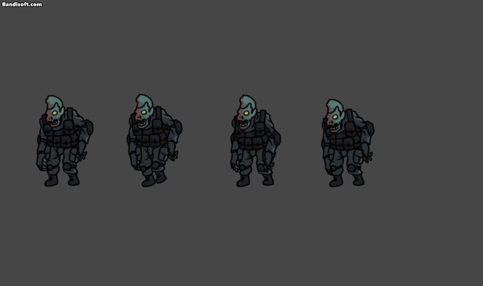 Animated 2D undead characters from LAYERLAB Shop, featuring spooky, undead figures with eerie designs.