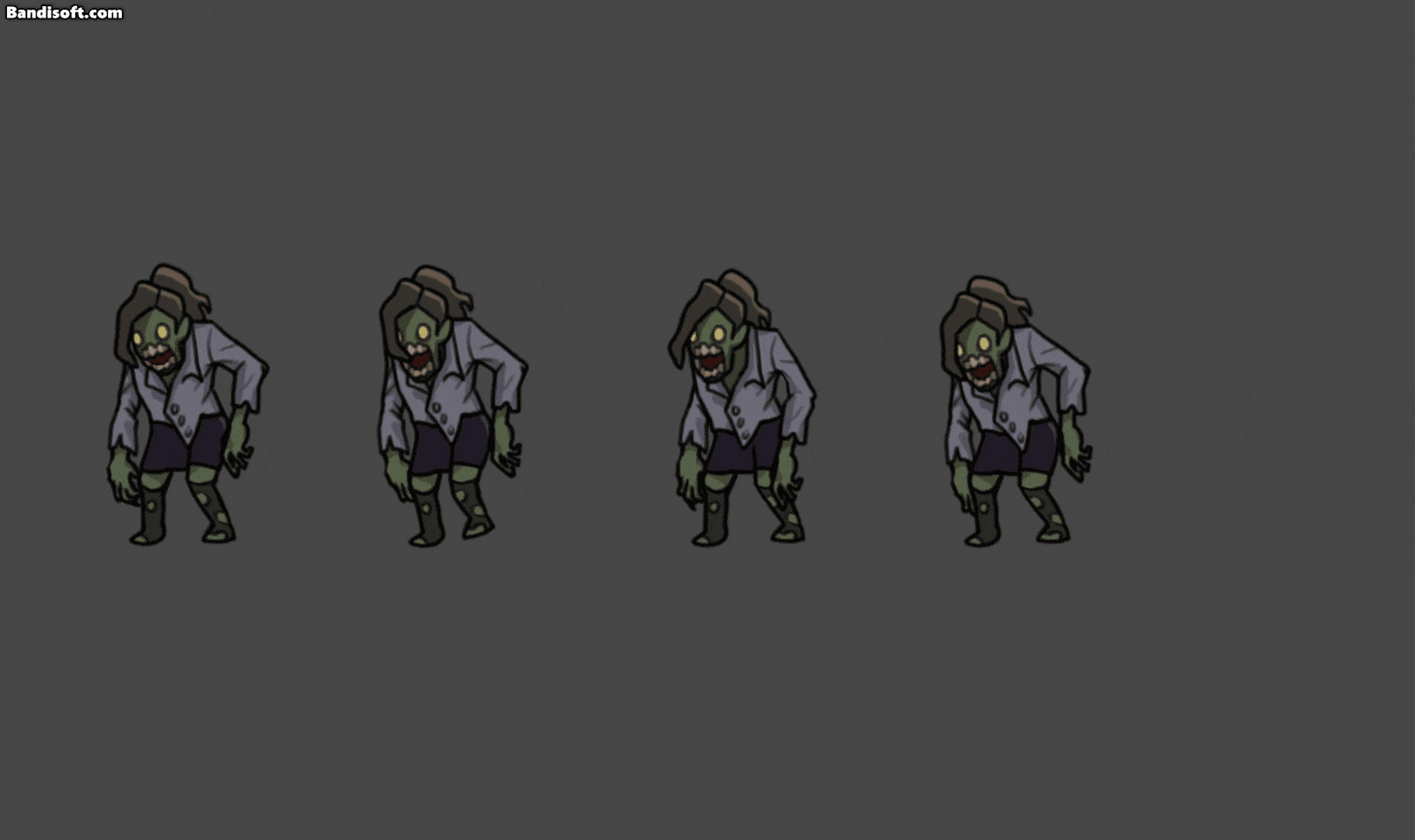 2D undead character illustration from LAYERLAB Shop featuring a spooky, animated undead figure with detailed design.