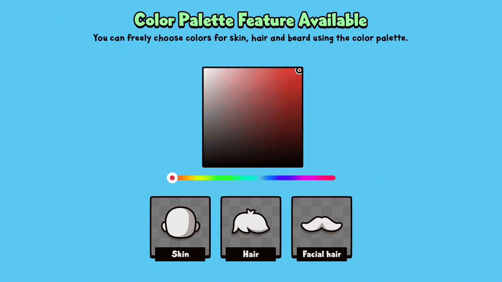 2D Minimal character maker by LAYERLAB Shop showing a customizable cartoon character with simple geometric features.