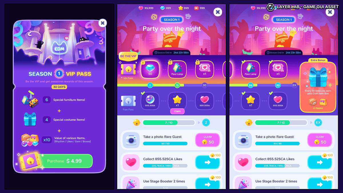 Neon2 interface design by LAYERLAB Shop featuring vibrant neon-style graphics on a digital interface screen.
