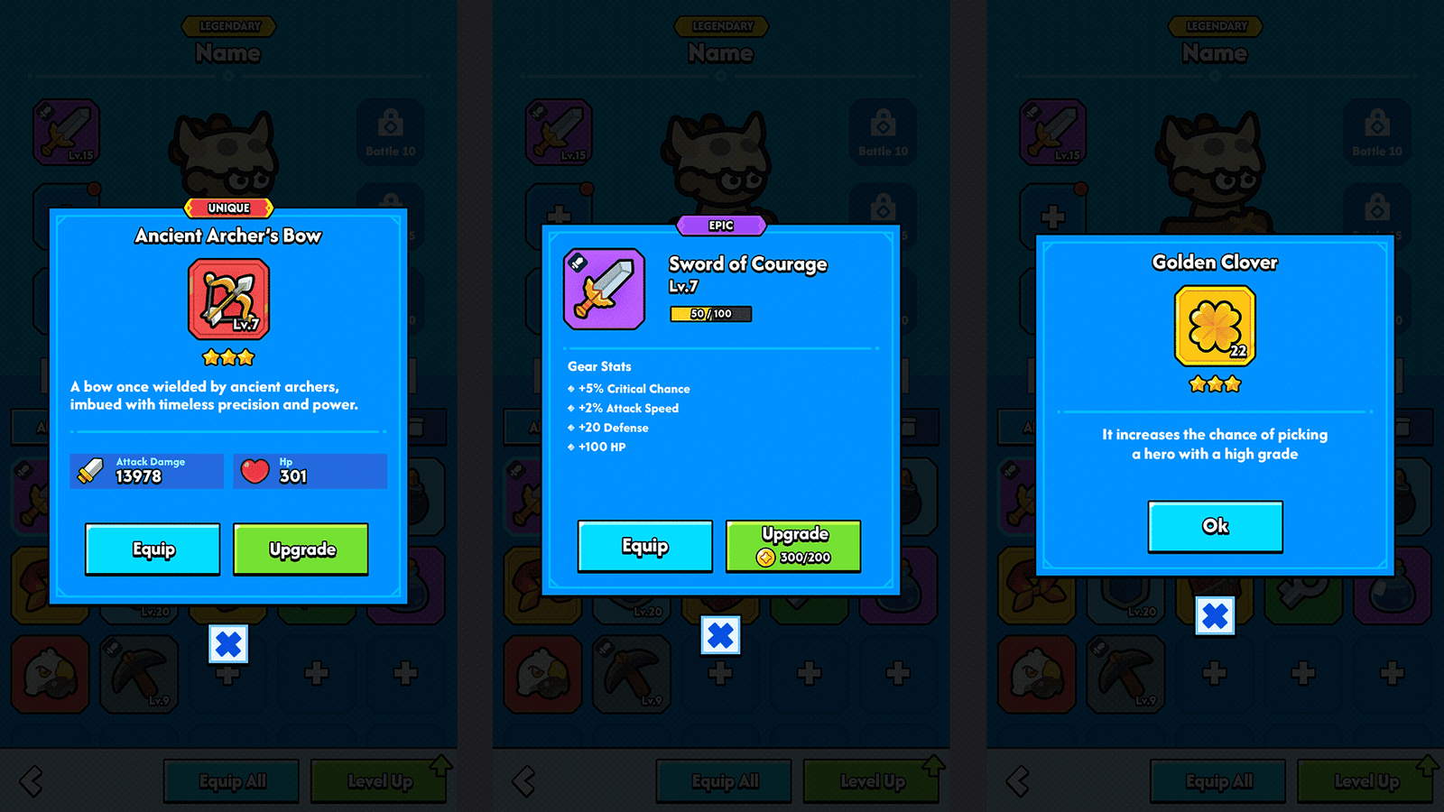 Minimal blue game interface design by LAYERLAB Shop for GUI Pro, featuring sleek layout and customizable PSD files.