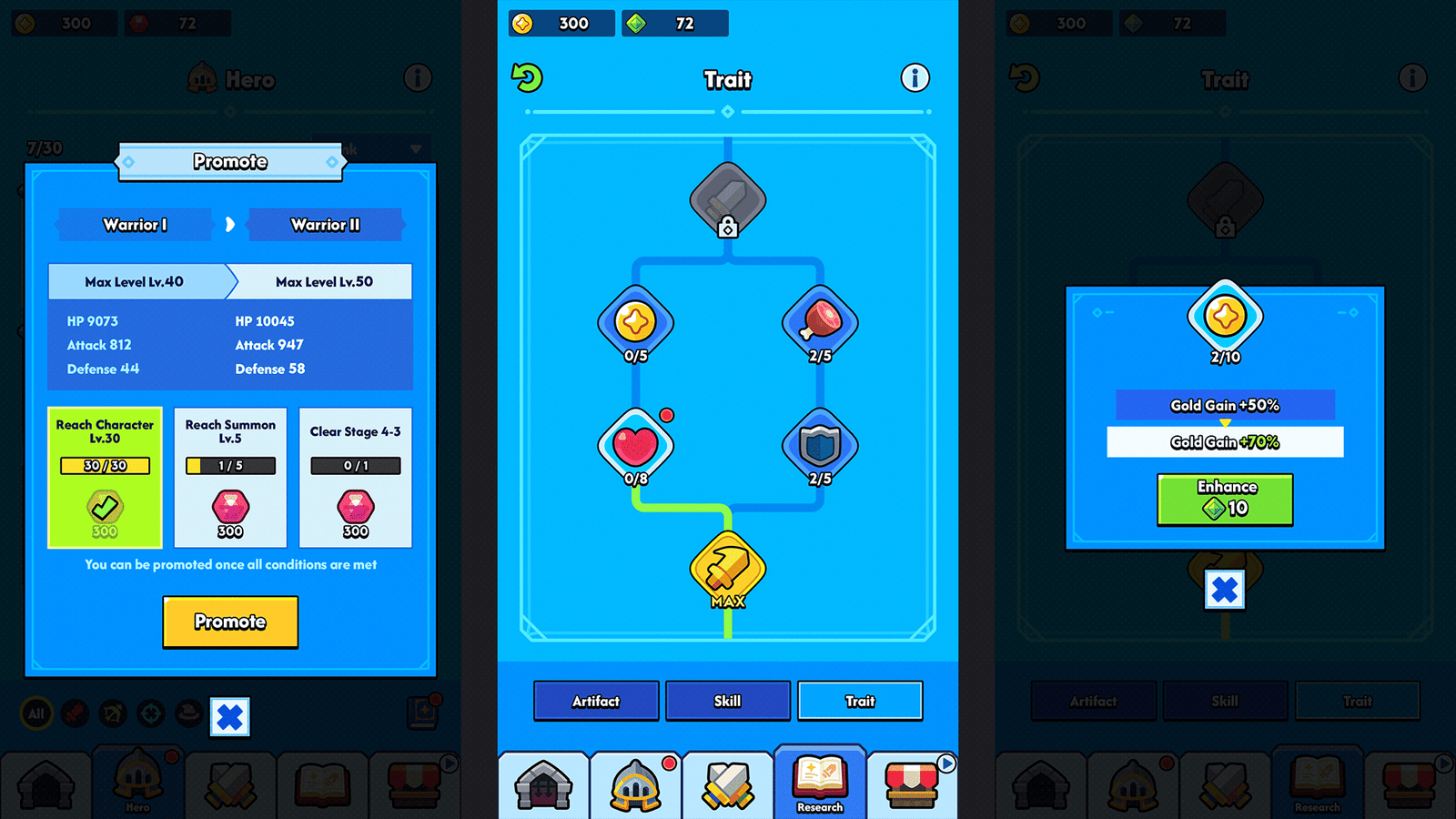 Minimal blue GUI Pro game interface by LAYERLAB Shop featuring clean design and customizable PSD layers.