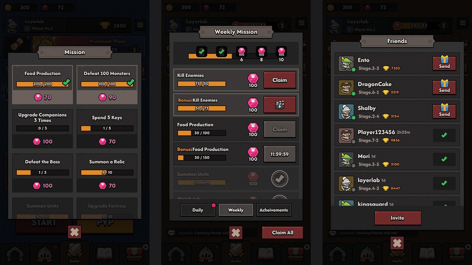 Minimal dark game interface GUI Pro by LAYERLAB Shop, featuring sleek, dark-themed design with clean lines and intuitive layout.