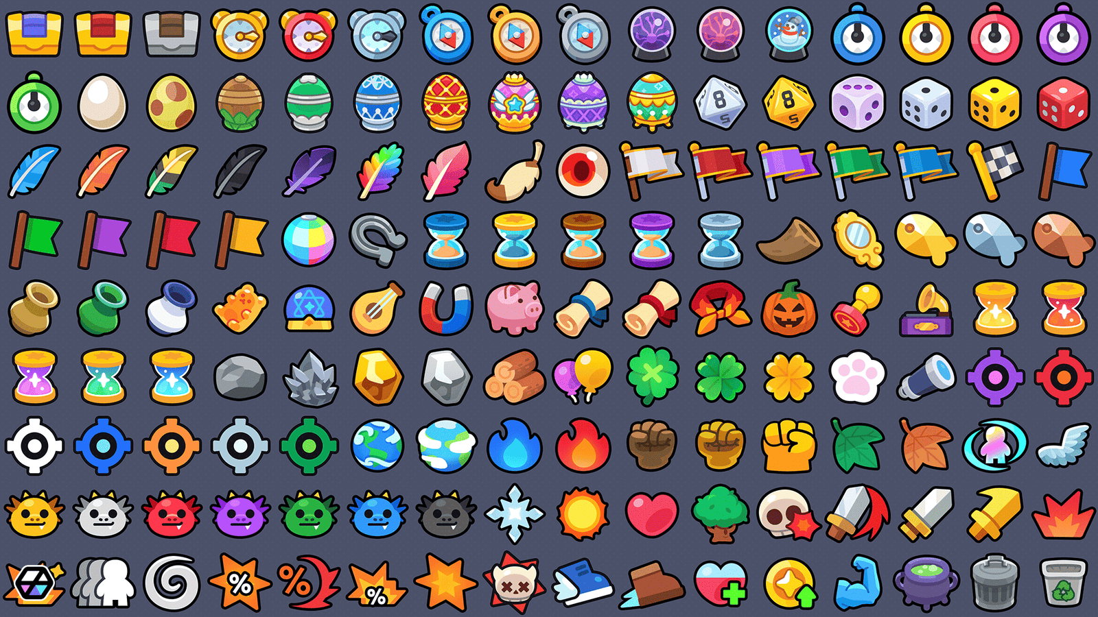 Casual game icon pack by LayerLab featuring UI and symbol icons