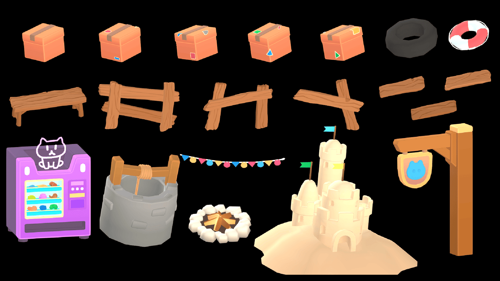 3D casual props island by LAYERLAB Shop, featuring vibrant, detailed 3D elements perfect for creative projects and digital design.