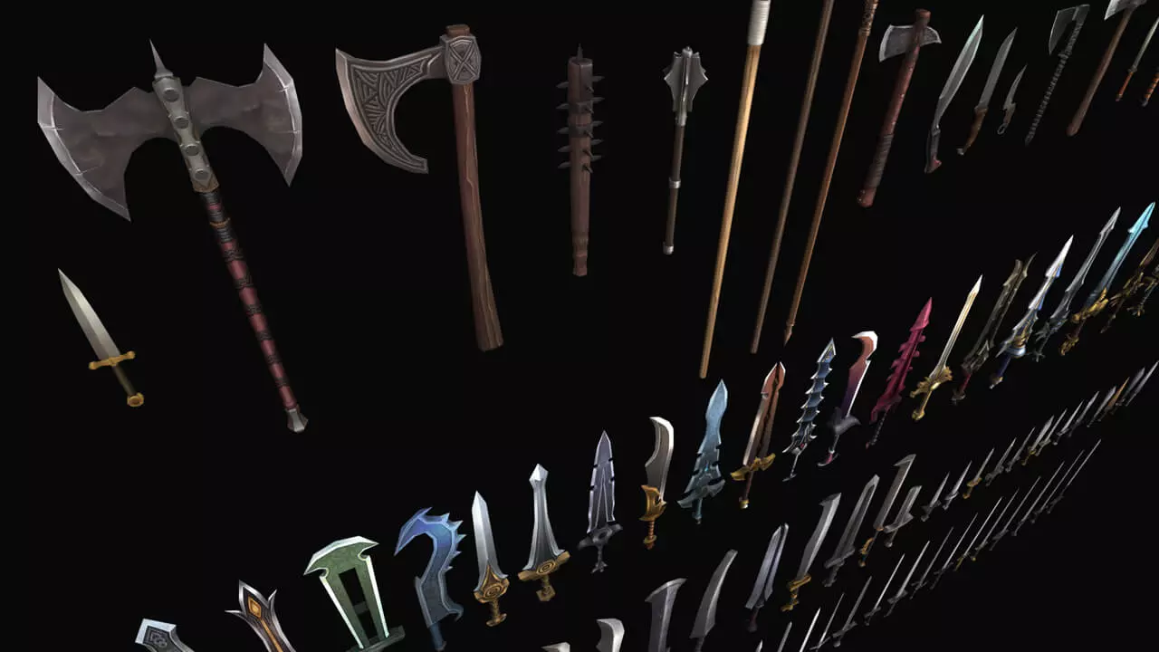 3D Weapon Prop from LAYERLAB Shop, detailed digital model with intricate textures and realistic design for creative projects