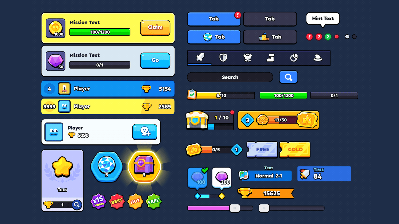 LayerLab Shop GUI Pro Super Casual interface display with modern design elements and customizable PSD layers.
