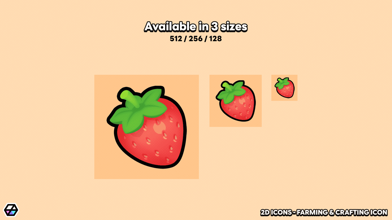 Two farming and crafting icons from LAYERLAB Shop, featuring detailed 2D digital illustrations of farming tools and craft items.