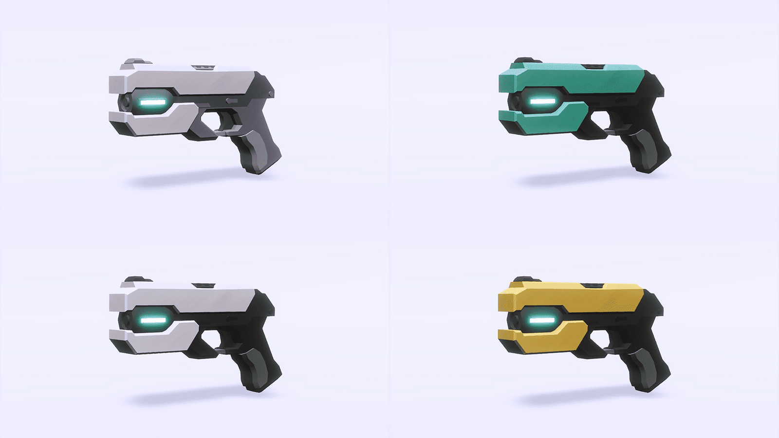 3D Sci-Fi gun prop by LAYERLAB Shop, detailed futuristic weapon with metallic finish and sci-fi design.