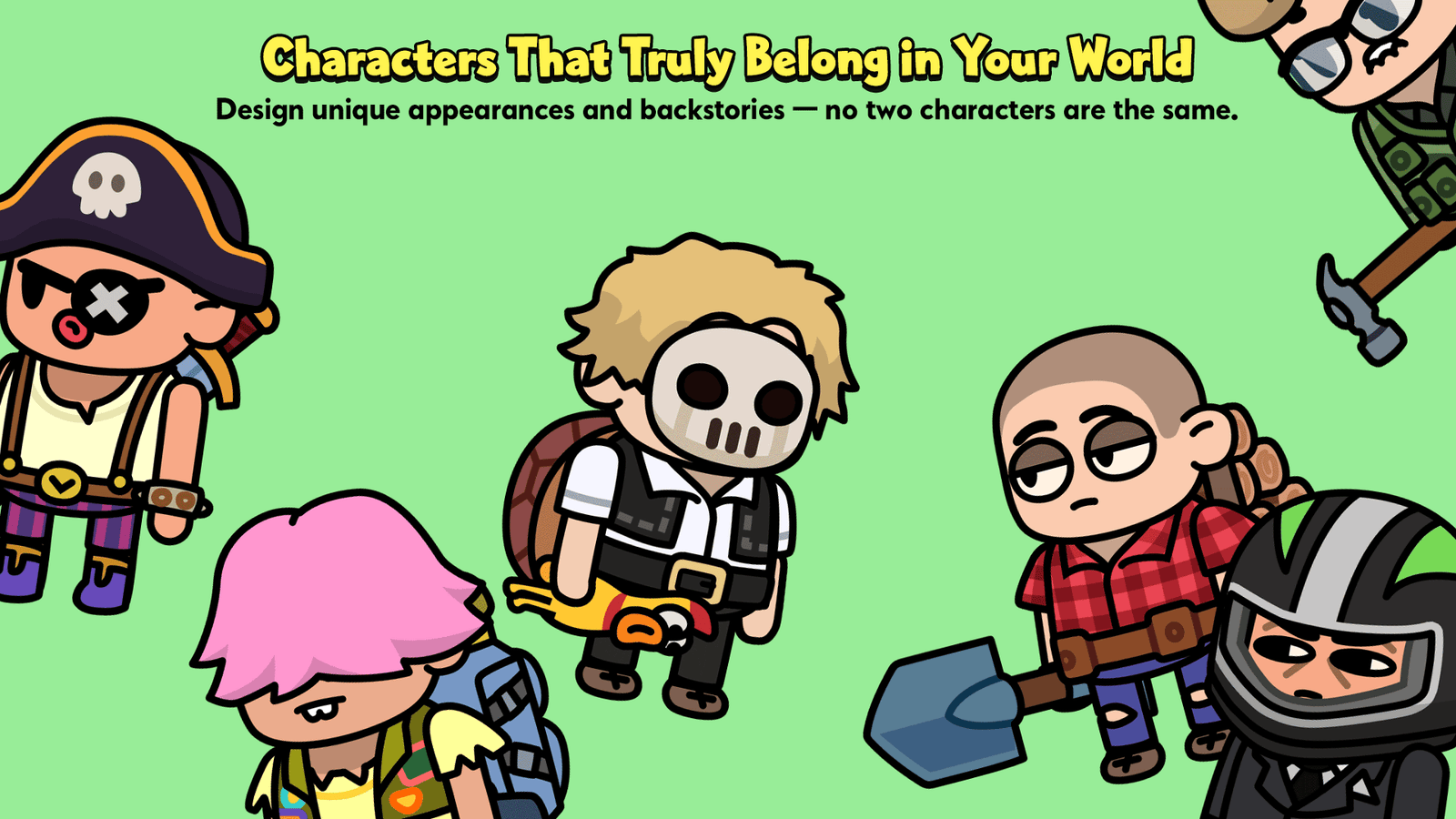 Casual character 2D art created by LAYERLAB Shop, featuring colorful, stylized character design on a transparent background.