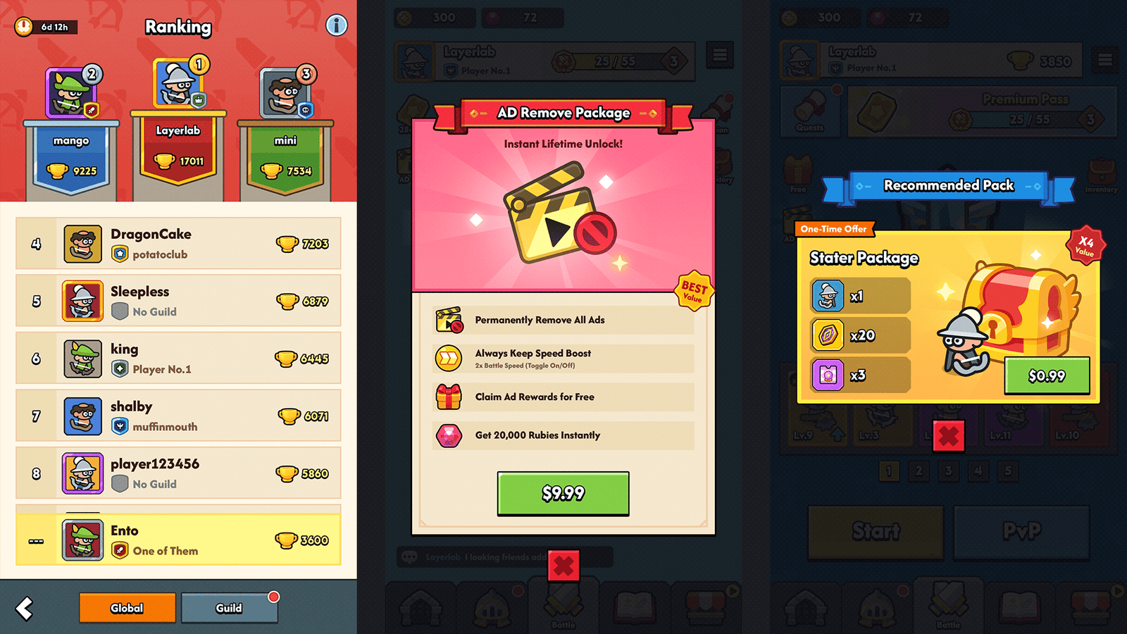 GUI Pro minimal game light interface by LAYERLAB Shop, featuring sleek design and customizable PSD elements for game development.