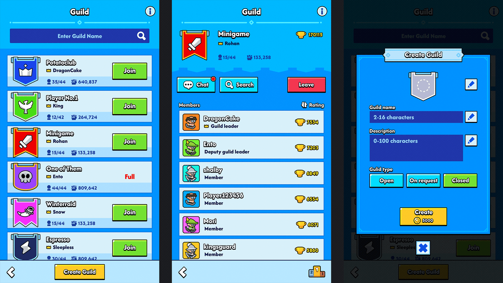 Minimal blue game interface design by LAYERLAB Shop for GUI Pro, featuring clean layout and customizable PSD elements.