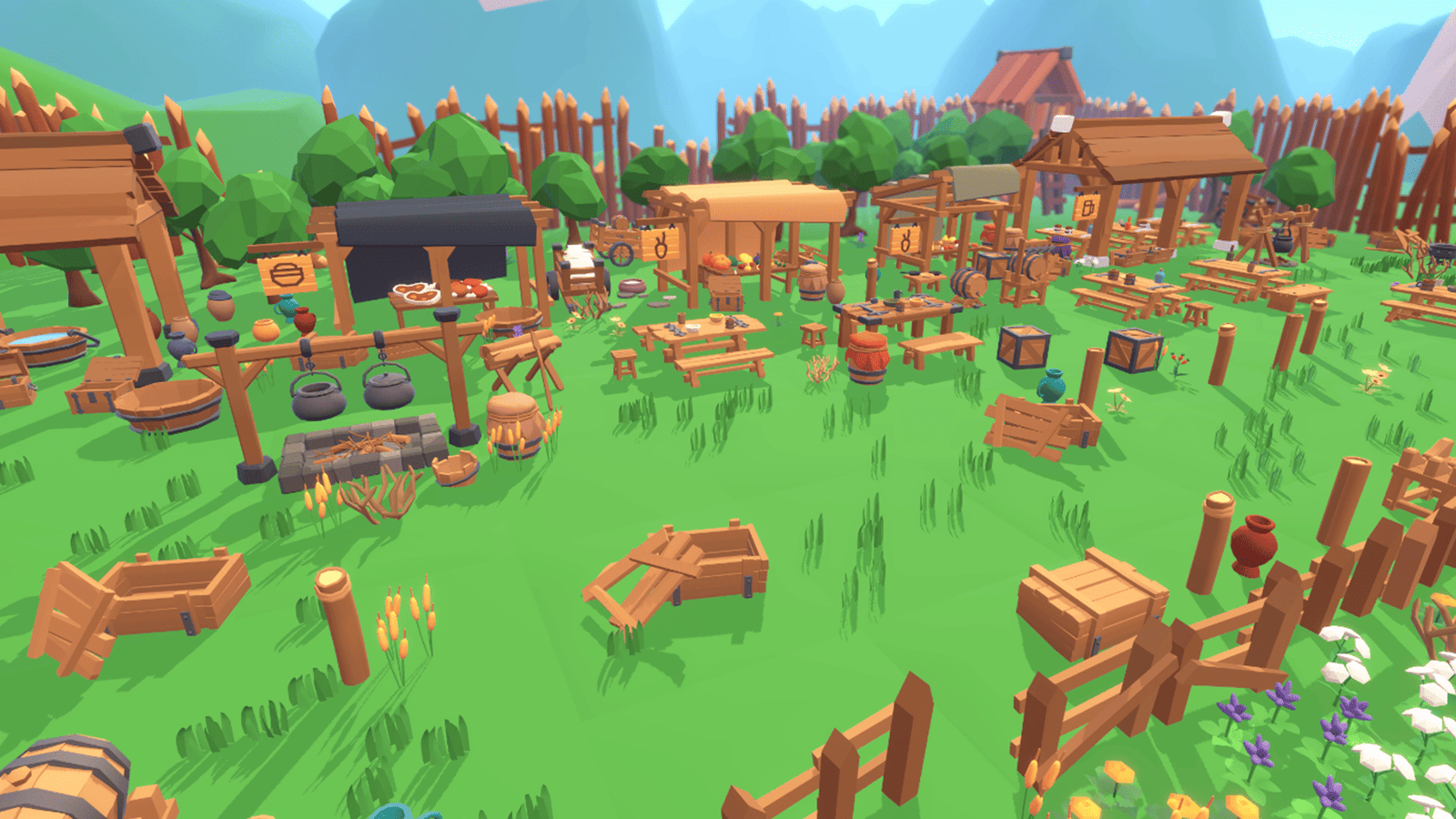 3D medieval props from LAYERLAB Shop, including swords, shields, and armor for detailed digital or 3D design projects.