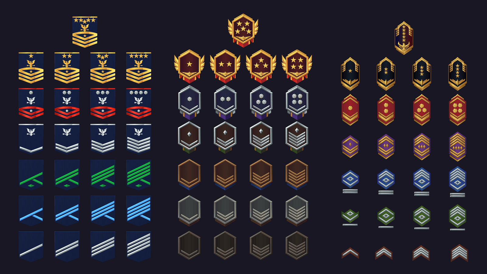 LayerLab Shop 2D Icons set featuring 150 space-themed rank icons on a transparent background.