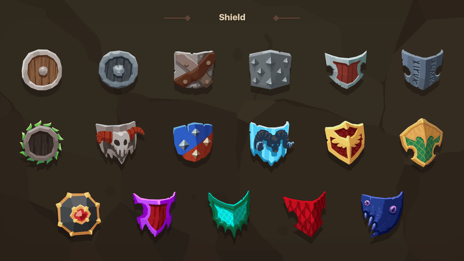 2D casual weapon icons by LAYERLAB Shop, featuring various stylized weapon illustrations for game design or digital projects.