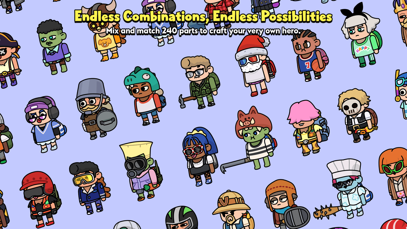 Casual character 2D art made by LAYERLAB Shop, showcasing a colorful, stylized humanoid figure with simple design elements.
