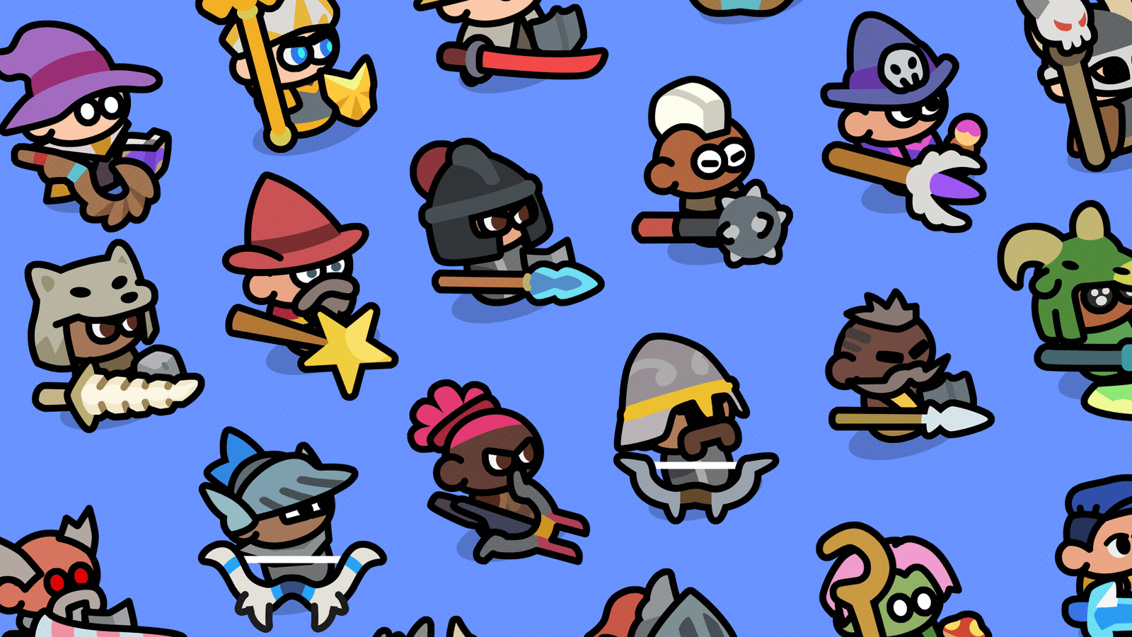 2D minimal character maker by LAYERLAB Shop showing a colorful cartoon character with simple shapes and clean design.