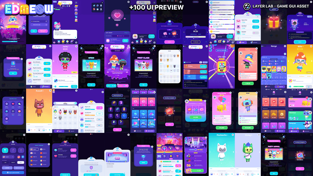 Neon2 interface design by LAYERLAB Shop featuring vibrant neon-style elements and modern digital graphics.