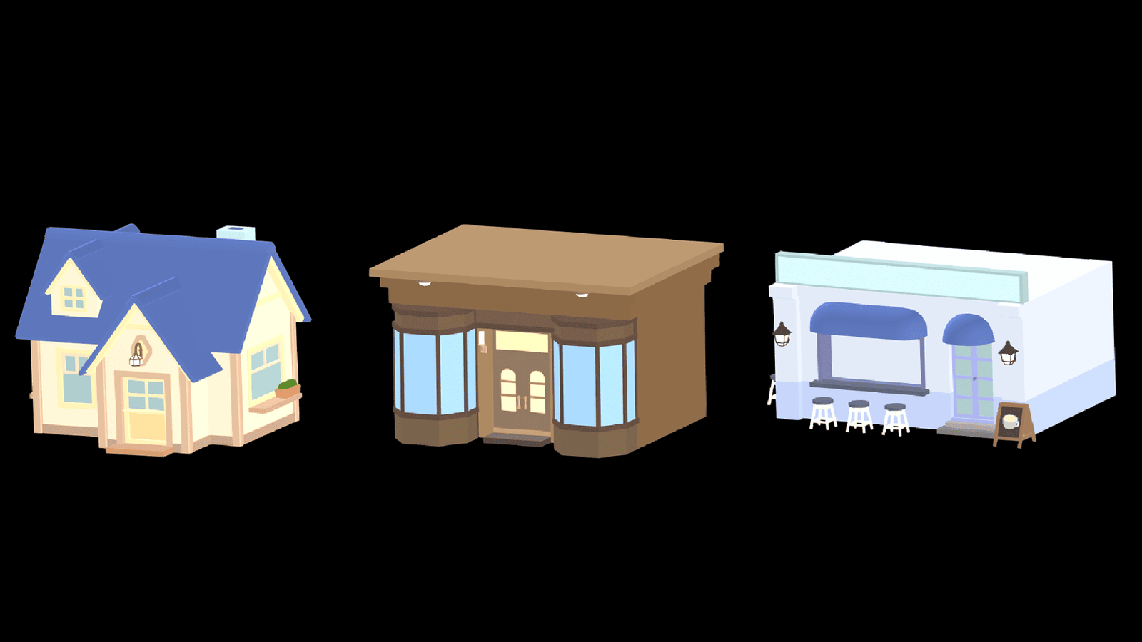 3D casual props building by LAYERLAB Shop featuring detailed miniature architectural elements and textured surfaces.
