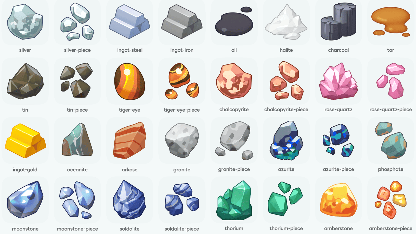 LayerLab Shop 2D icons set featuring colorful resource icons on a dark background for digital design projects.
