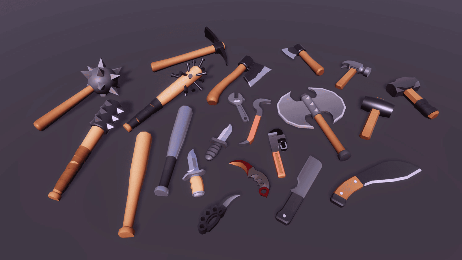 3D casual survival props by LAYERLAB Shop, featuring realistic survival gear and accessories for creative projects.