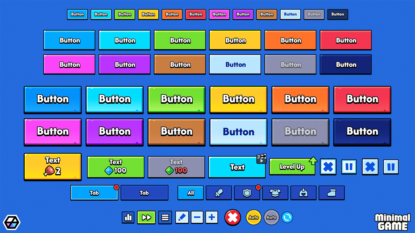 Minimal blue game interface design by LAYERLAB Shop, featuring clean layout and UI elements for GUI Pro project.