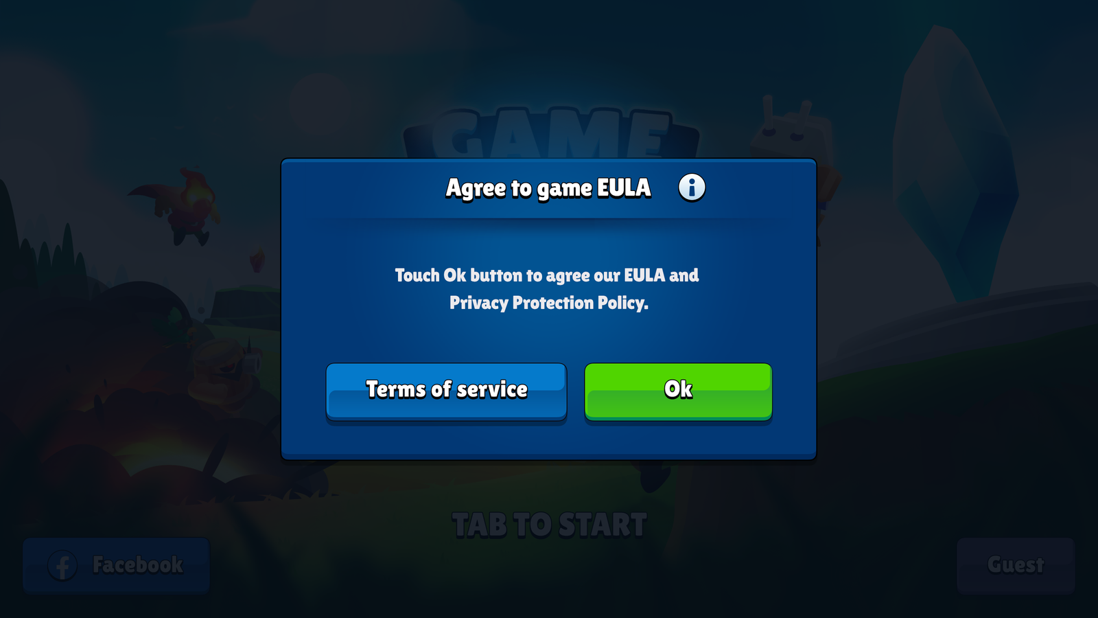 Screenshot of GUI Pro casual game interface with privacy popup, designed by 내 스토어, featuring user-friendly layout and graphics.