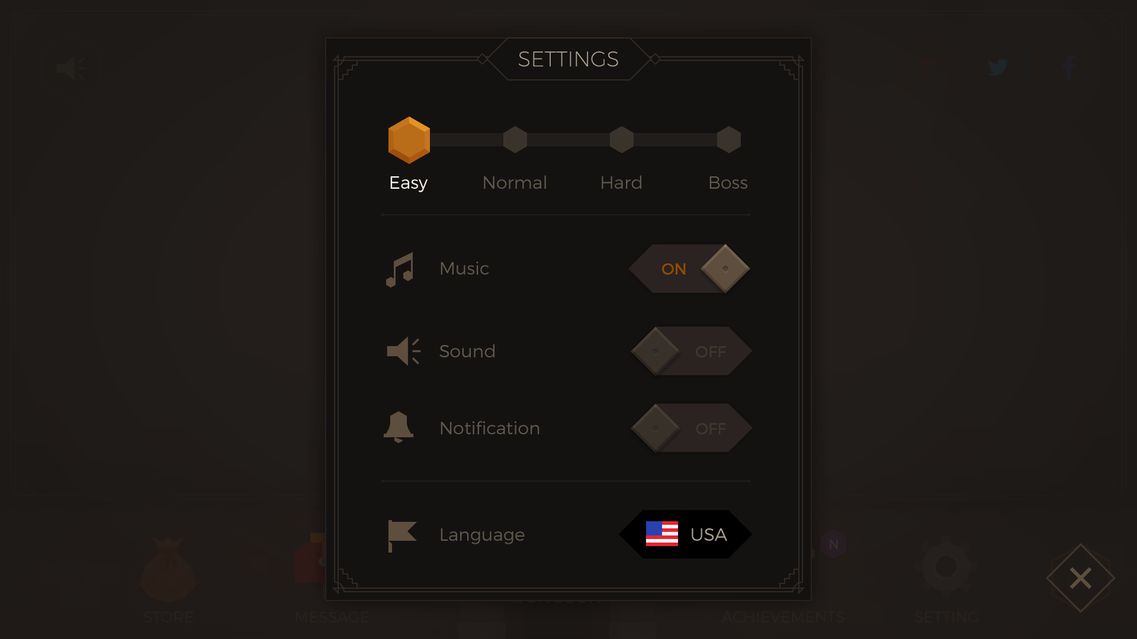 Dark Geo GUI interface by LAYERLAB Shop featuring geometric dark-themed digital design with settings menu and interface elements.