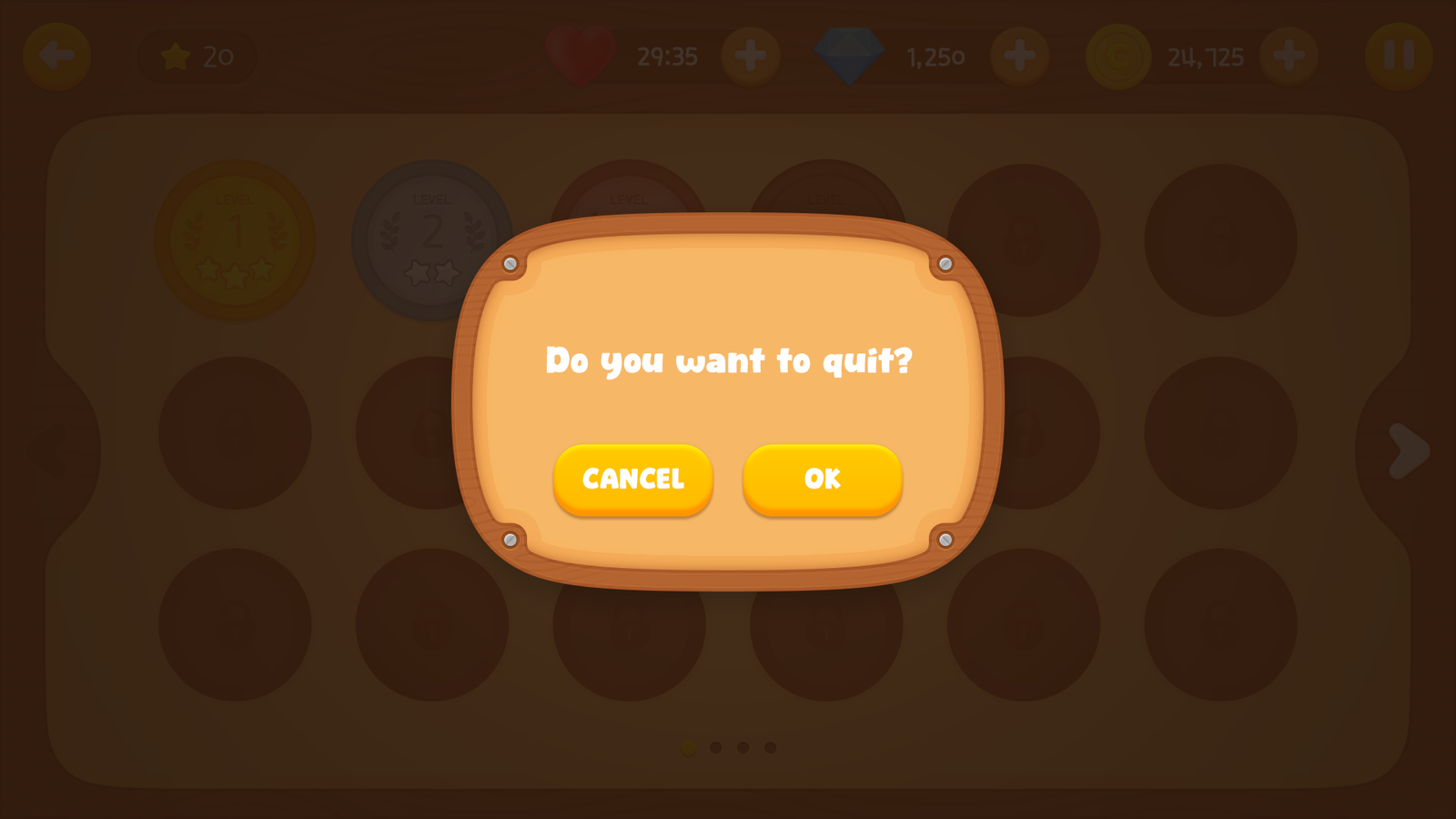 LayerLab Shop GUI wooden interface popup window showing menu options and design elements on a dark background.