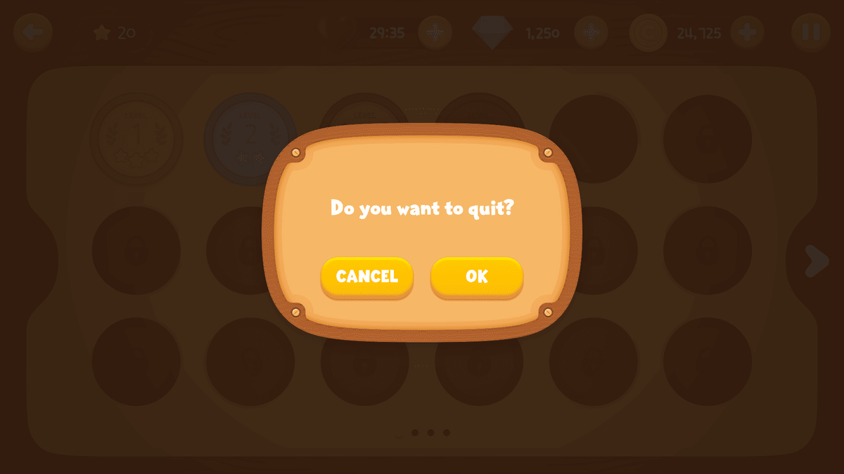 LayerLab Shop GUI wooden interface popup window showing menu options and design elements on a dark background.