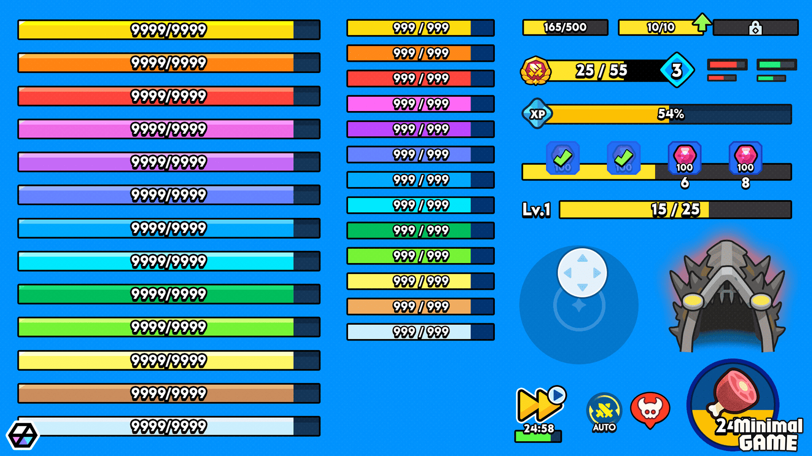 Minimal blue game interface design by LAYERLAB Shop for GUI Pro, featuring sleek layout and customizable PSD file.