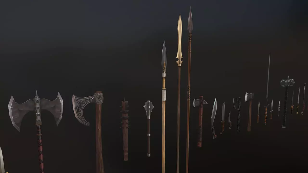 3D Weapon Prop from LAYERLAB Shop, detailed realistic weapon model in a digital 3D design.