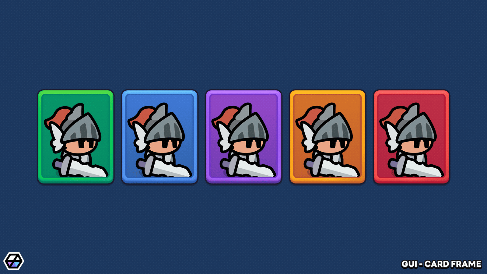GUI card frame variations – fantasy and sci-fi card border designs for game UI