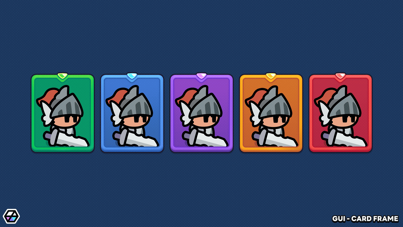 GUI card frame styles – multiple card frame templates for inventory and collection systems