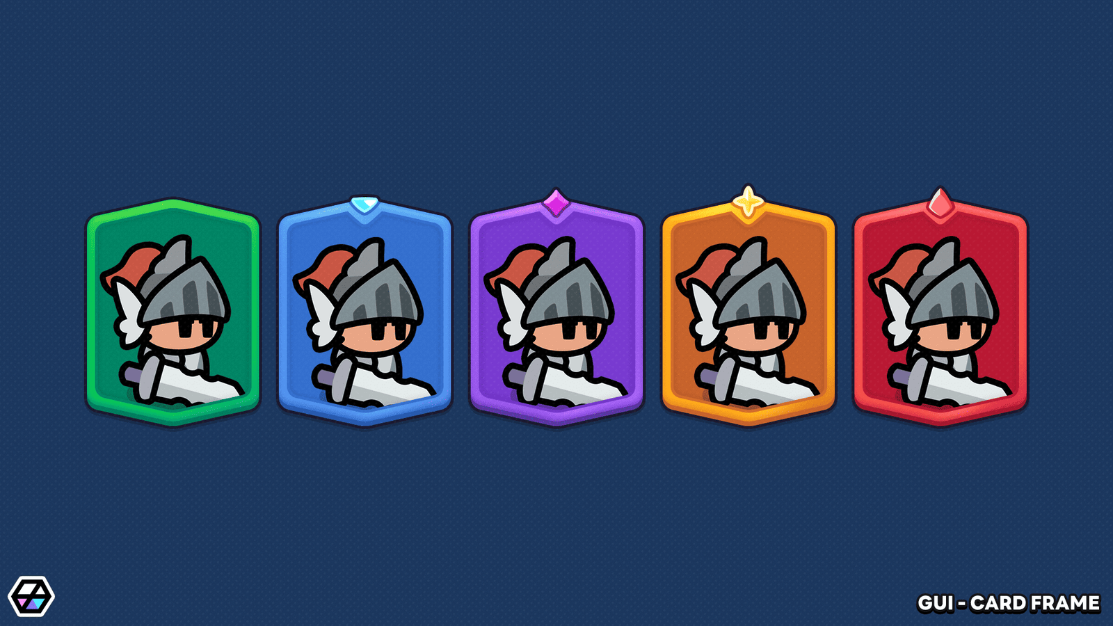 Card frame UI elements – decorative borders for game item cards and character cards