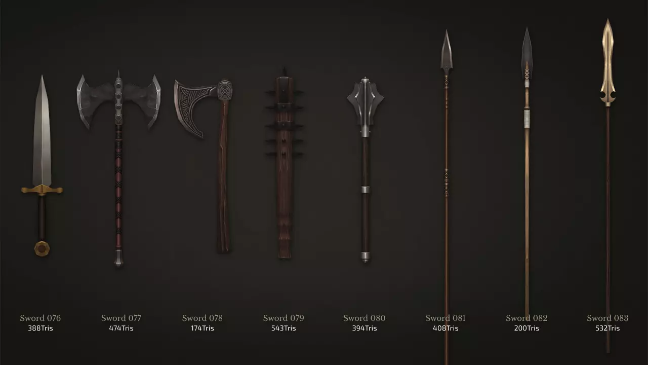 3D Weapon Prop 100 from LAYERLAB Shop showing a detailed, realistic 3D model of a weapon on a neutral background.
