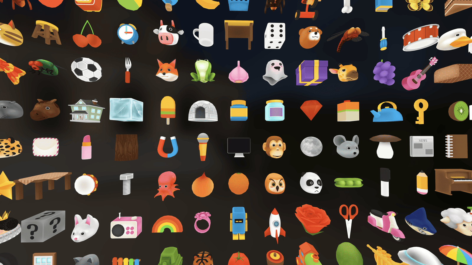 Colorful 3D props from LAYERLAB Shop featuring adorable, detailed miniature items suitable for creative projects.