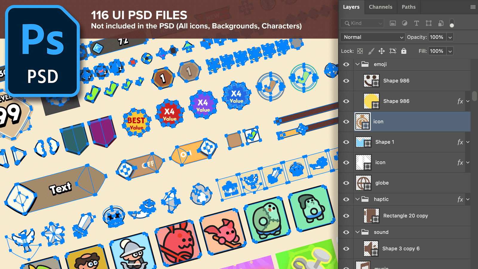 Minimal Game Light UI kit screen layout PSD by LAYERLAB