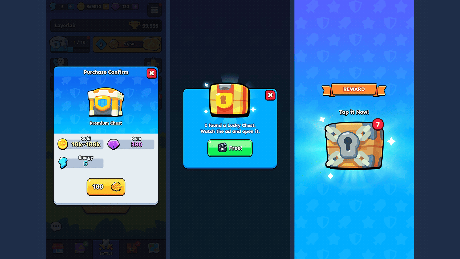 LAYERLAB Shop GUI Pro Super Casual interface design with vibrant colors and modern layout for digital projects.