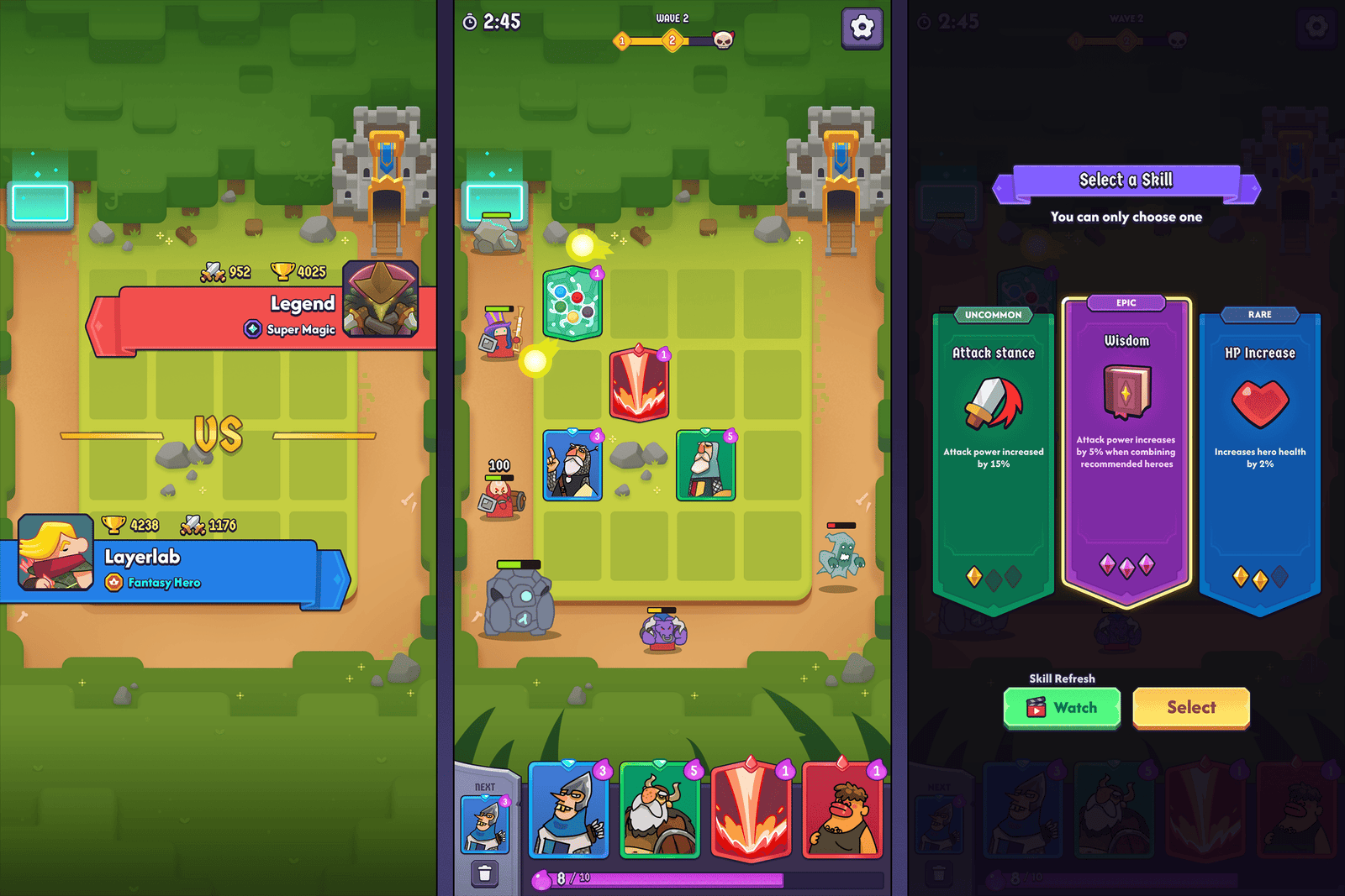 Fantasy hero-themed GUI interface by LAYERLAB Shop, featuring vibrant fantasy character artwork and customizable design elements.