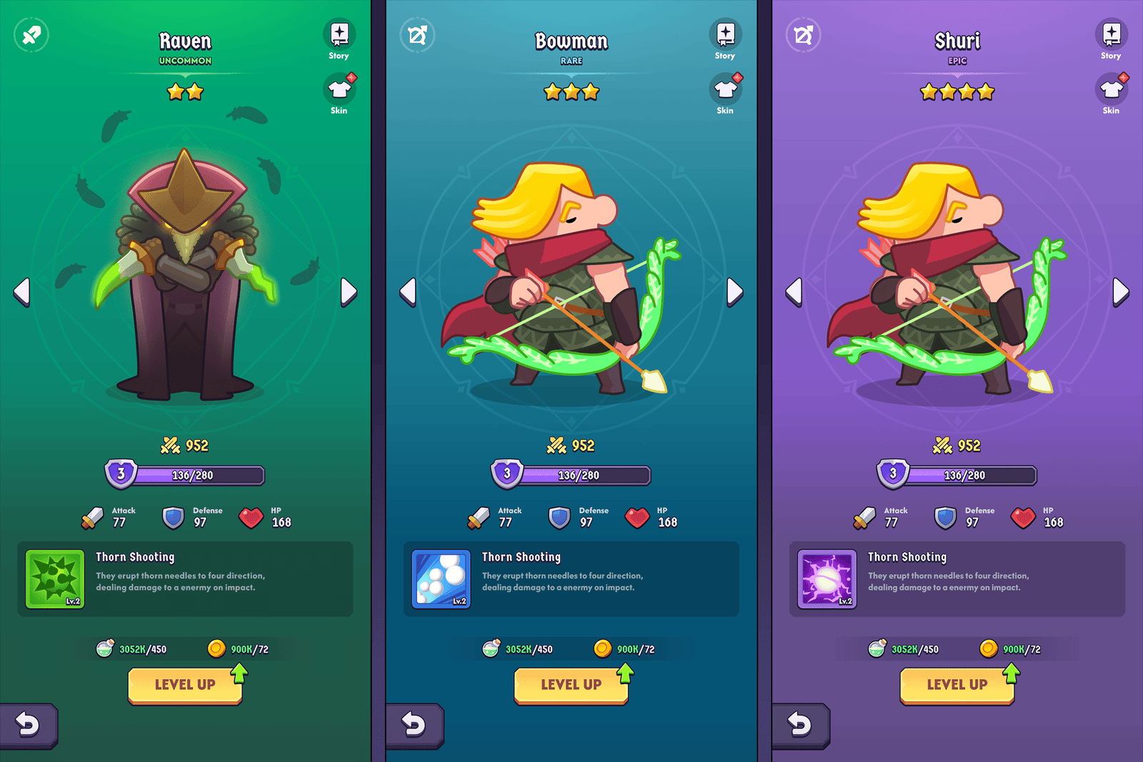 Fantasy hero interface design for GUI Pro by LAYERLAB Shop, featuring vibrant fantasy-themed graphics and detailed UI elements.