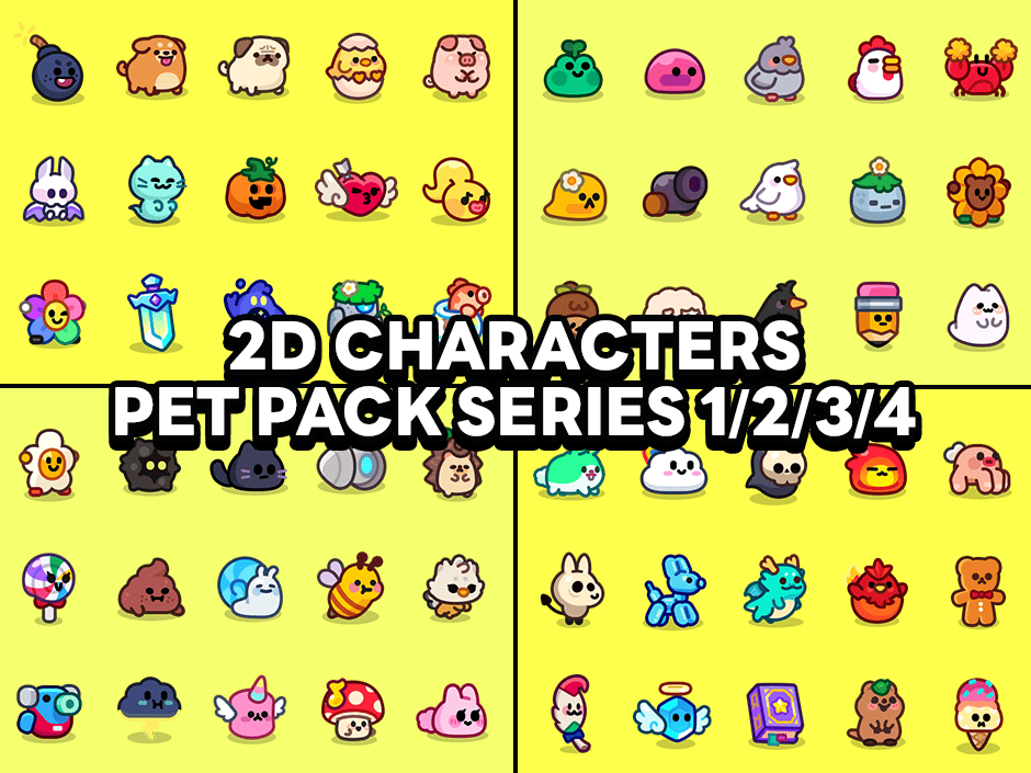 2D Characters - Pet Pack Series 1/2/3/4