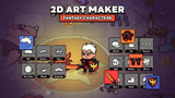 Fantasy character 2D art created with LAYERLAB Shop's 2D Art Maker, featuring vibrant colors and detailed design.