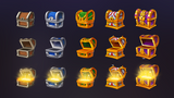 Fantasy RPG interface icons from LAYERLAB Shop's GUI Pro set, featuring colorful, detailed graphical elements for game menus and HUDs.