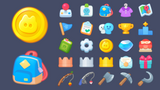 LayerLab Shop GUI Life Game interface showing component icons on a digital screen with colorful, modern design elements.