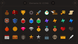 Dark Geo interface element from LAYERLAB Shop's GUI collection, featuring geometric dark-themed design and textured background.