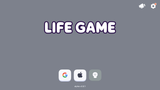 Login screen for Life Game with Google and Apple login buttons, minimal gray background UI, Layerlab, store.layerlab