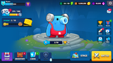 GUI Pro casual game interface lobby screen by 내 스토어, featuring game menu, icons, and user options in a colorful design.