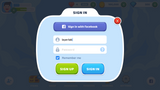 BlueSky interface login screen by LAYERLAB Shop showing a sleek 3D blue and white user login interface design.